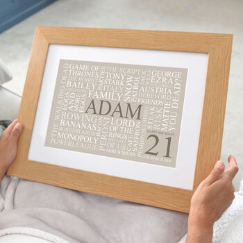 Personalised 21st Birthday Word Art Print, 3 of 12