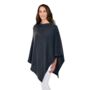 Charcoal Grey 100% Multi Ways Button Poncho Shawl Gift Boxed, thumbnail 1 of 5