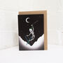 Skiing Skeleton Elf Gothic Christmas Card, thumbnail 3 of 3