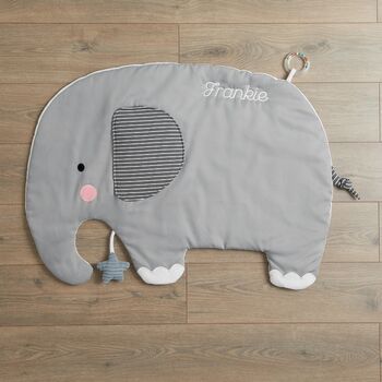 Personalised Grey Elephant Activity Playmat, 4 of 5
