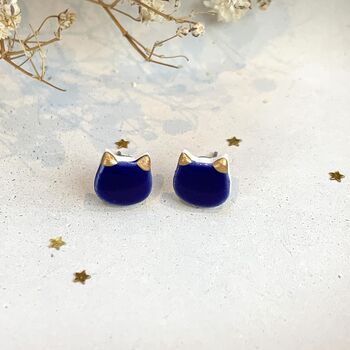 Ceramic Cat Stud Earrings, 2 of 9