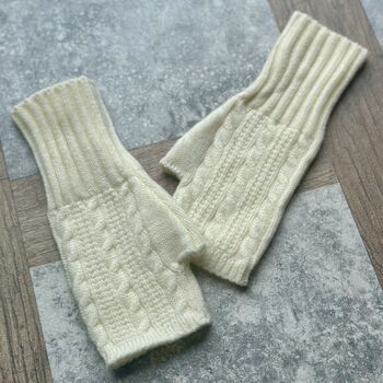 Personalised Knitted Fingerless Gloves, 6 of 7