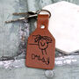 Personalised Leather Child's Drawing Key Ring, thumbnail 1 of 3