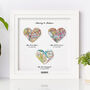 Personalised Special Occasions 3D Heart Map Framed Couples Dating Gift, thumbnail 7 of 12