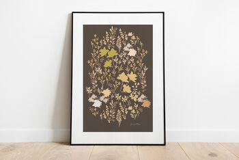 Wild Flowers Art Print, Mocha, 4 of 4