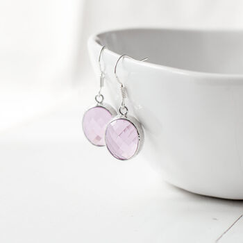 Lavender Faceted Glass Earrings, 3 of 7