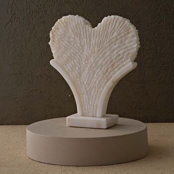 White Marble Palm Fan Sculpture, 3 of 5