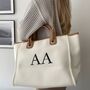 Personalised Cream And Tan Large Chain Initial Tote Bag, thumbnail 1 of 6