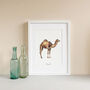 Personalised Camel Watercolour Fine Art Print, thumbnail 1 of 3