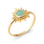 18ct Gold Plated Aventurine Healing Stone Sun Ring, thumbnail 3 of 5