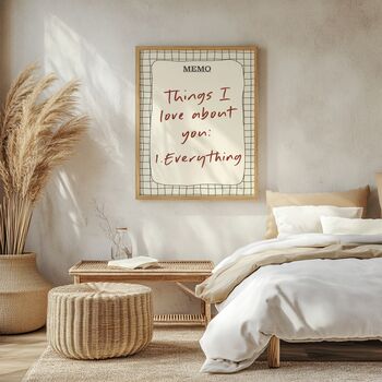 Personalised Memo Board Print | Custom Text Wall Art, 2 of 6