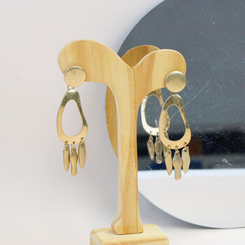 Large Gold Hoop Earrings, Gold Plated Drop Earrings, 3 of 6