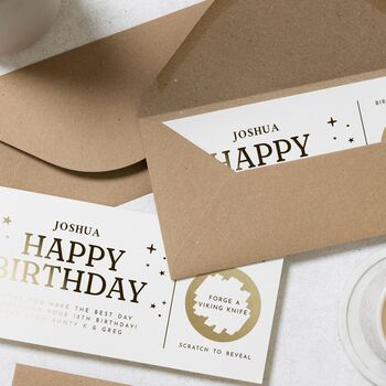 Personalised Birthday Scratch To Reveal Gift Voucher, 8 of 9