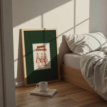 Howdy Cowgirl Western Wall Art Print, 7 of 10
