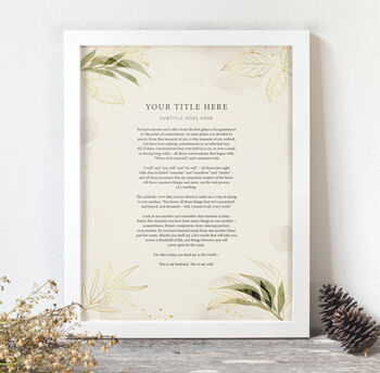 Use Your Own Words Personalised Floral Poem Print, 5 of 7