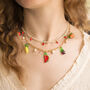Chilli Pearl And Fruit Charm Necklace Set Of Two, thumbnail 3 of 5