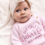 Our First Father's Day Embroidered Personalised Baby Cardigan Three Colours Available, thumbnail 7 of 7