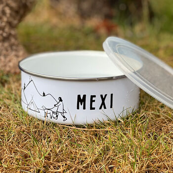 Personalised Camping Dog Bowl With Lid, 2 of 2