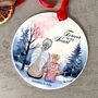 Forever In My Heart Memorial Bauble – Personalised Nanny And Grandchild Christmas Ornament, Remembrance Acrylic Decoration Keepsake With Custom Names, thumbnail 1 of 8