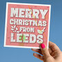 Personalised Local Map Merry Christmas Card Pack, thumbnail 2 of 3