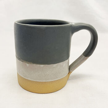 Fair Trade Part Glazed Three Tone Ombre Stoneware Mug, 7 of 12