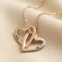 Personalised Solid Gold Interlocking Hearts Necklace, thumbnail 5 of 6