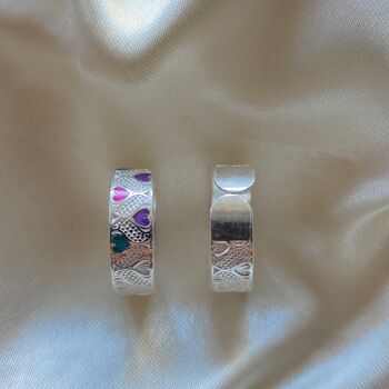 Silver Colourful Hearts Dainty Toe Ring, 2 of 3