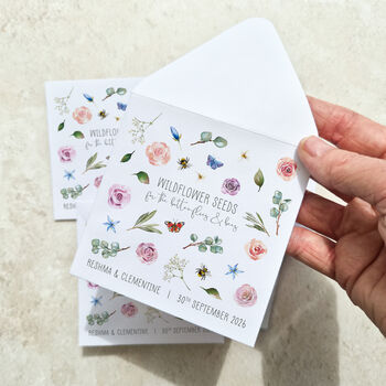 Blush Pink Roses And Eucalyptus Wildflower Seed Packet Favours, 3 of 9