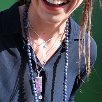 Gemstone Classic Point Pendant Black Agate, 6 of 8