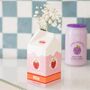 Strawberry Milk Carton Flower Vase, thumbnail 1 of 2
