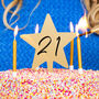 Personalised Script Birthday Number Star Cake Topper, thumbnail 1 of 7