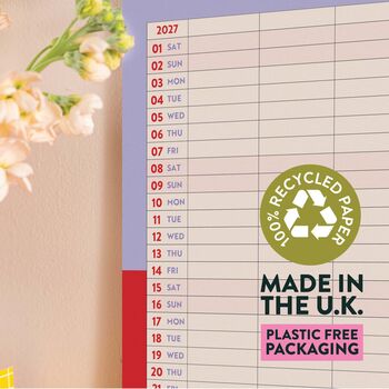 2026 2027 A3 Family Wall Calendar | Academic Year | Bold Block, 4 of 7