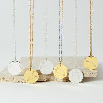 Zodiac Constellation Stainless Steel Gold Necklace, 7 of 11