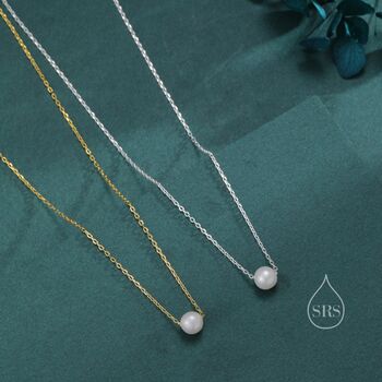 Single Freshwater Pearl Necklace In Sterling Silver, 5 of 11