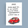 Car Insurance Funny Card For Dads, thumbnail 1 of 2
