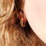 Orange And Pink Wildflower Botanical Gold Hoop Earrings, thumbnail 8 of 8