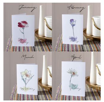 Personalised Watercolour Birth Flower Card, 4 of 7