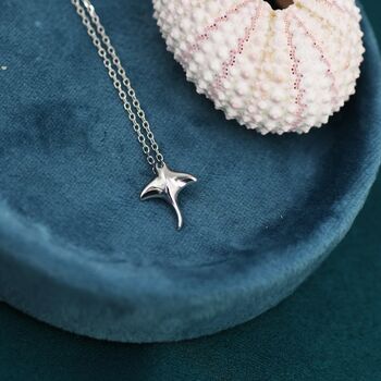 Manta Ray Pendant Necklace In Sterling Silver, 3 of 12