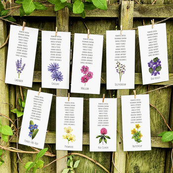 Colourful Flowers Table Plan Cards, 5 of 5