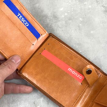 Personalised Leather Wallet For Dad Glossy, 5 of 11