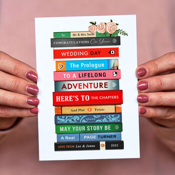 Personalised Books Wedding Card, 3 of 3