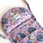 Block Print Mobile Phone Purse Fair Trade Crossbody Bag, thumbnail 5 of 6