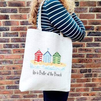 Beach Huts Tote Bag | Beach Bag, 4 of 7