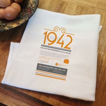 Personalised 80th Birthday Gift Microfibre Tea Towel, 2 of 7