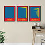 Bauhaus Style Think Breath Repeat Poster Set, thumbnail 1 of 2