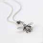 Sterling Silver Oxidised Honey Bee Necklace, thumbnail 3 of 4