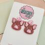 Pink Glitter Pig Earrings / Cute Farm Animal Jewellery Pink Pig Lover Gift / Young Farmer Gift Agriculture Teacher Jewellery / Lucky Pig Charm Jewellery Whimsical Pink Statement, thumbnail 5 of 5