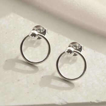 Sterling Silver Circle Studs, 2 of 5