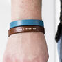 Personalised Don't Give Up Leather Bracelet, thumbnail 1 of 4