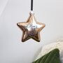 Baby First Christmas Glass Star Bauble Tree Decoration, thumbnail 5 of 9